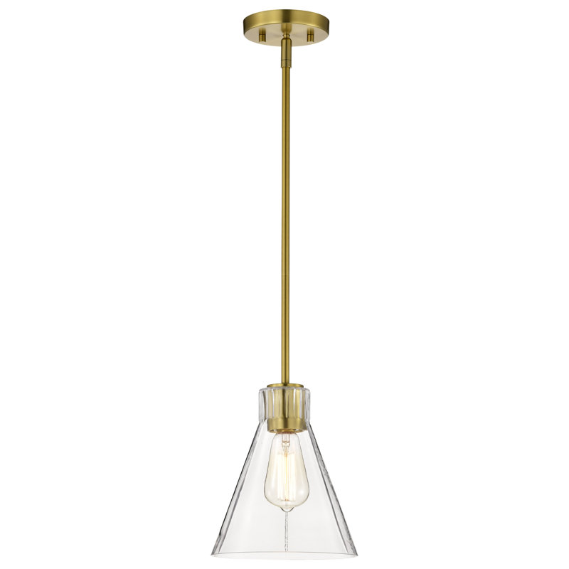 Luminaire suspendu 1 lumière Anine Gianna, Laiton rétro, H 9,5 po x l 8 po x P 8 po