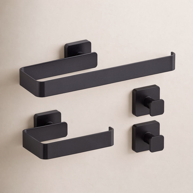 Blaze 4 - Piece Bathroom Hardware Set, Matte Black