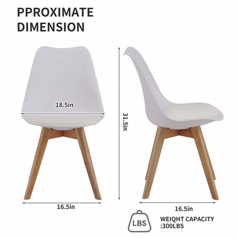 Ensemble de quatre chaises de salle à manger de style moderne et médiéval pour la cuisine et la salle à manger, avec pieds en bois