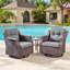 Chaise berçante pivotante pour 2 personnes avec table d'appoint et coussins-886952209