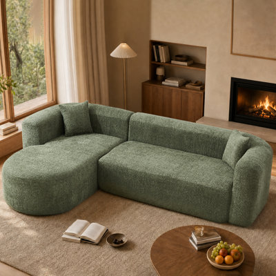 109.4" Sectional Couch with L-Shaped Chaise, Boneless Modular Sectional Sofa