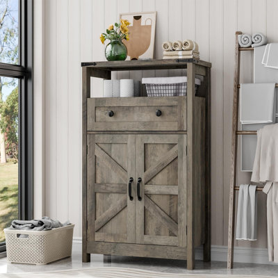 Farmhouse Storage Cabinet For Bathroom, Kitchen, Living Room