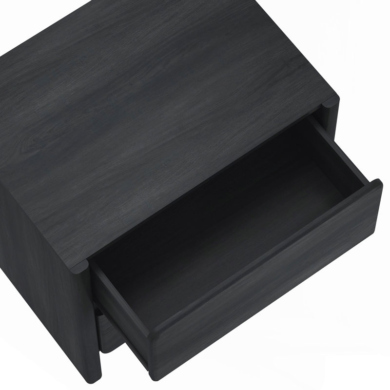 Linda 24" Nightstand In Charcoal Gray (2-Drawer), Charcoal Gray