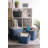 POLY BIN ZIG-ZAG STITCH VARIEGATED BLUE TRAPEZOID 12x10x8 SET/2