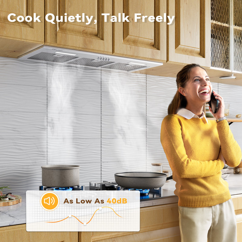 Hotte de cuisine encastrable convertible en acier inoxydable de 30 po avec filtre à mailles, ventilateur à 3 vitesses et lumières DEL VIKIO