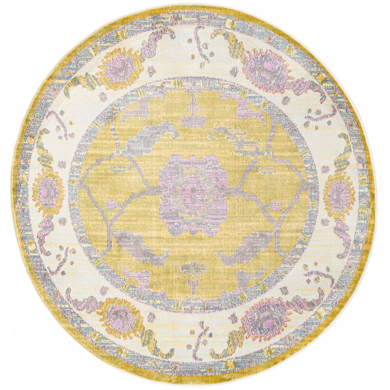 Ikat Indoor Rug, Round 5'5"