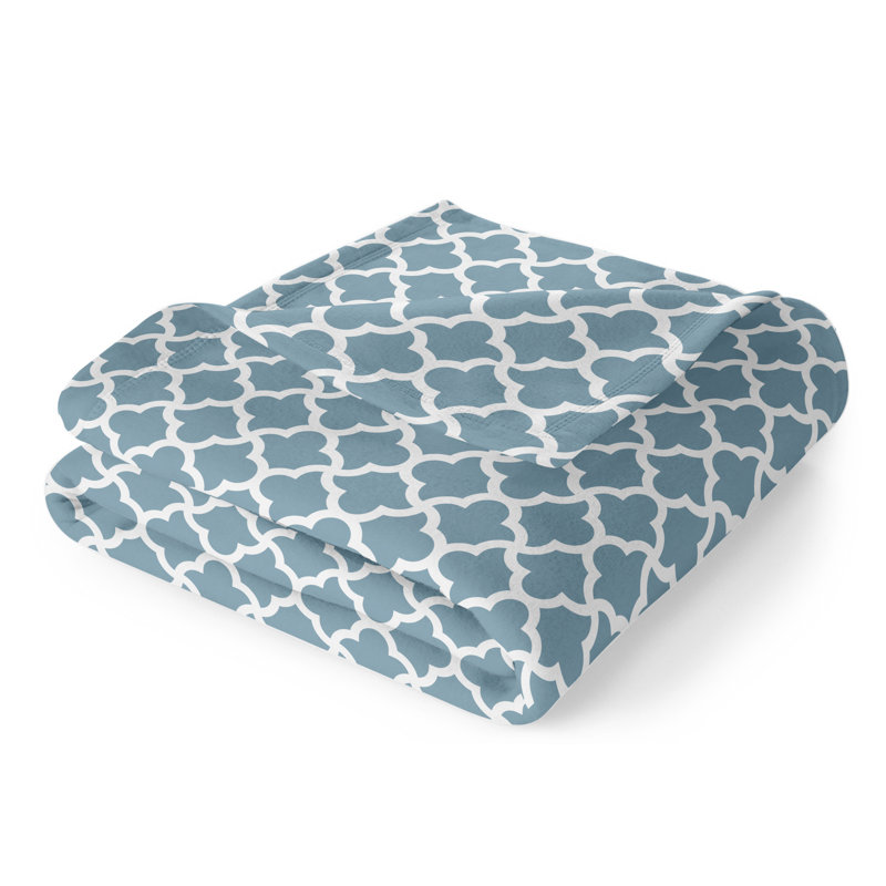  Jeté en velours moelleux Ogee Blue