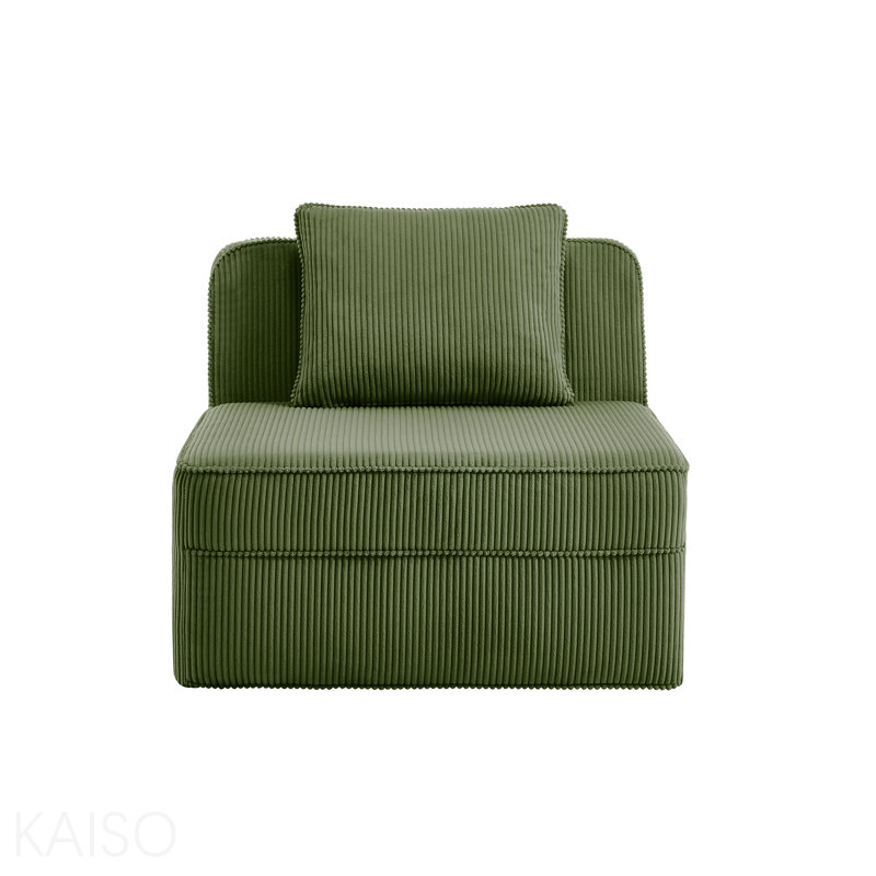 Canapé sans accoudoirs avec velours côtelé Martha - Vert, Green