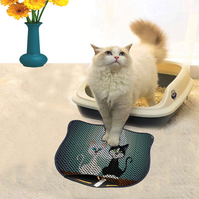 Durable Cat Litter Mat, 15.7 x 19.7 inches | 50% PVC / 50% Polyester, Machine Washable & Vacuum Friendly | Perfect for Easy Cleanup, Non-Slip Design to Keep Your Home Clean & Fresh, Ideal for Pet Owners