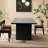 Modern Black Rectangular Solid Wood Dining Table-1322422474