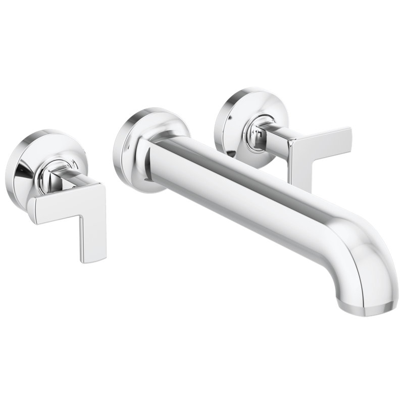 Kintsu® Two Handle Wall Mount Tub Filler, Cross, Polished Chrome