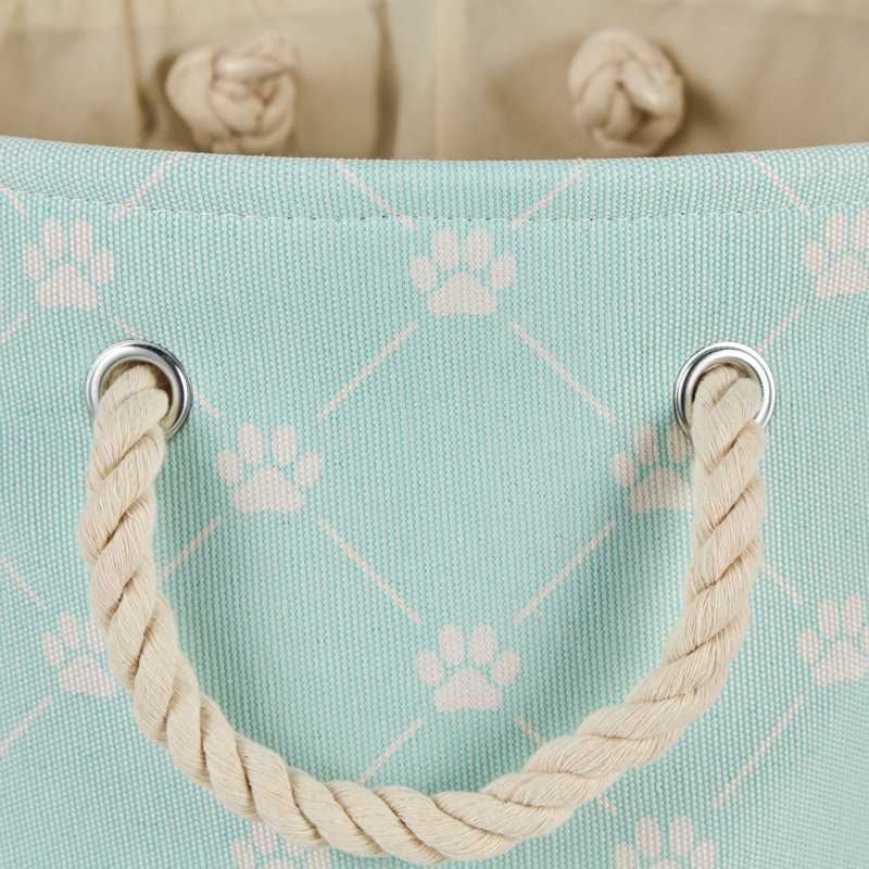 Bac en tissu Pet Trellis Paw, H 15 po x l 12 po x P 17,5 po, Turquoise
