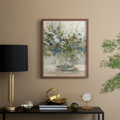 Floral Impression Framed Print - Solid Wood