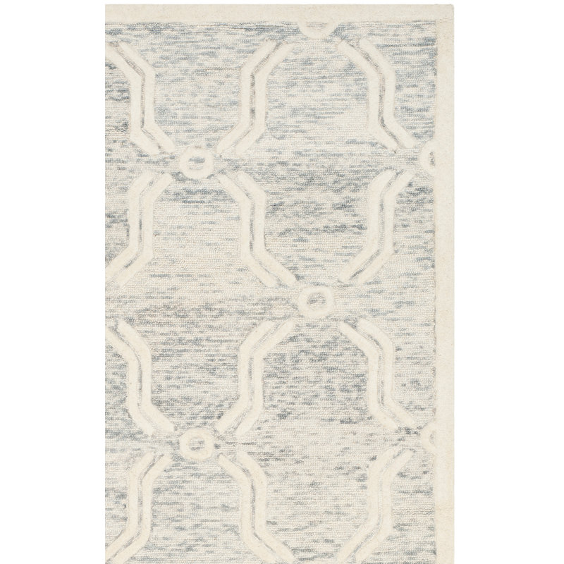 Hand Tufted Wool Geometric Rug, Rectangle 3' x 5'