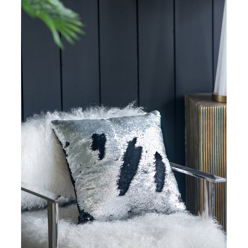 Reversible Throw Pillow, Silver
