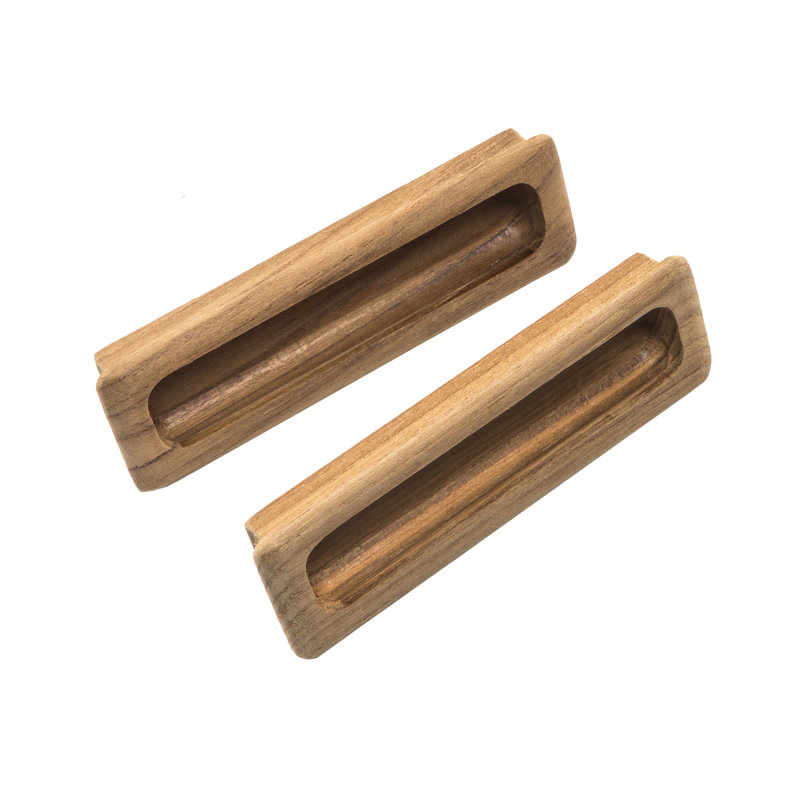 2 Pack Teak Long Rectangular Drawer Pull