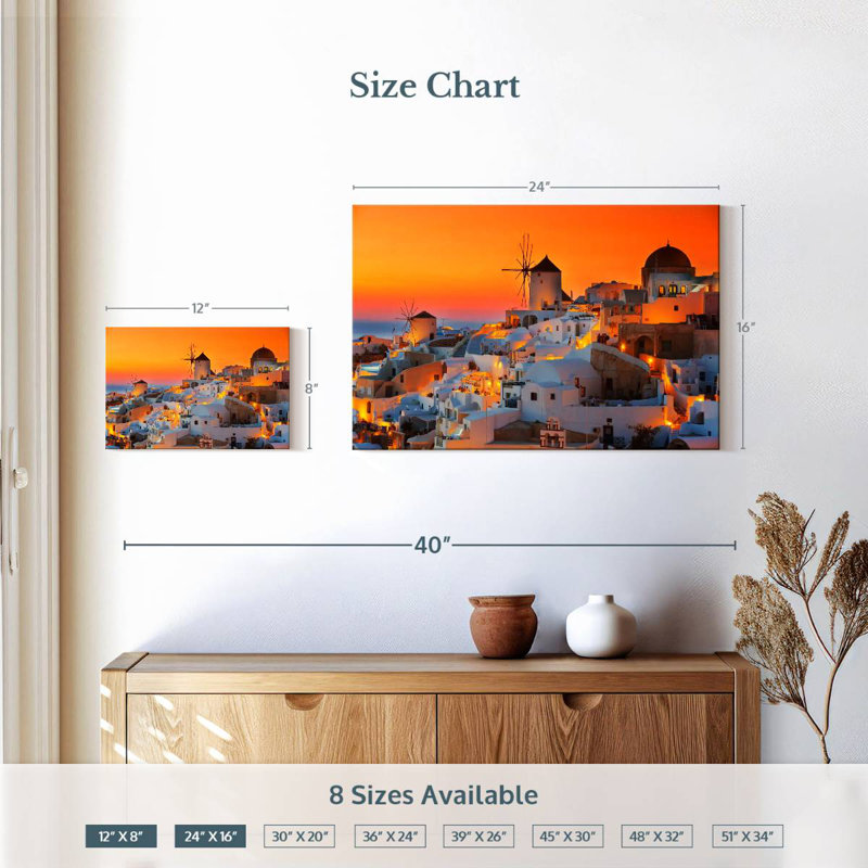 Sebbie Oia Sunset, 16" H x 24" W
