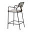 Ensemble de 2 tabourets de comptoir rembourrés avec accoudoirs de cuisine moderne avec structure en acier durable-1404617134
