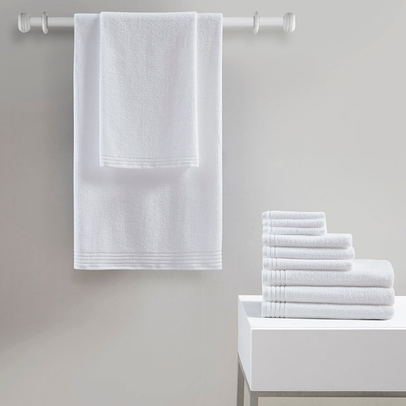 100% Cotton Quick Dry 12 Piece Bath Towel Set, White