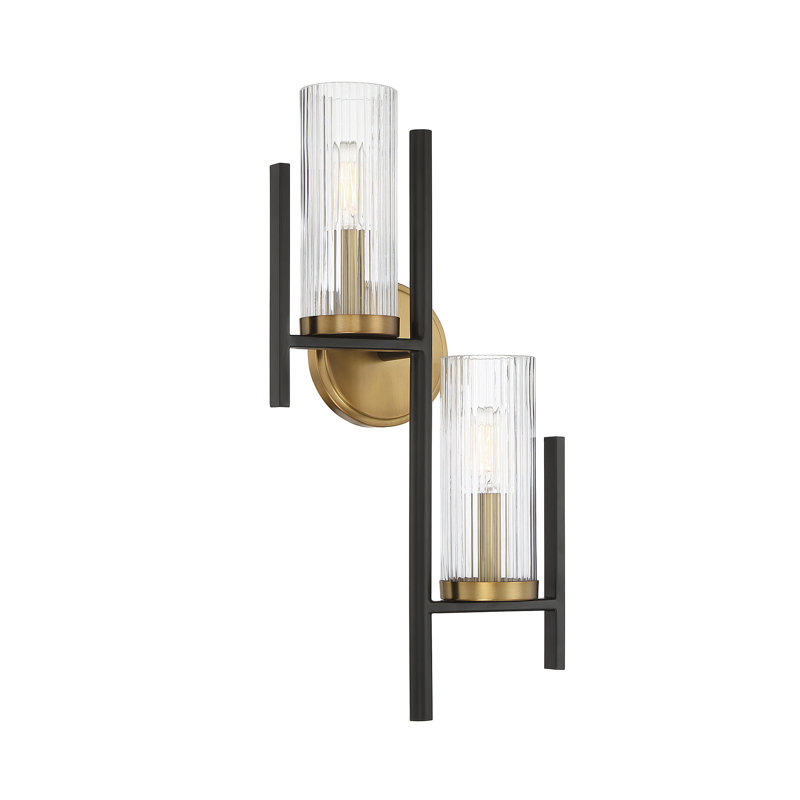  Applique murale 2 lumières Midland avec accents laiton chaud Midland