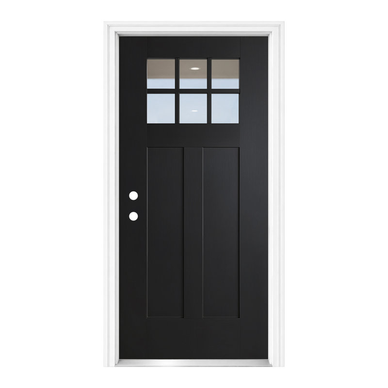 Portes extérieures en plastique durable noir durable, 36 x 80 Craftsman 6 Lite