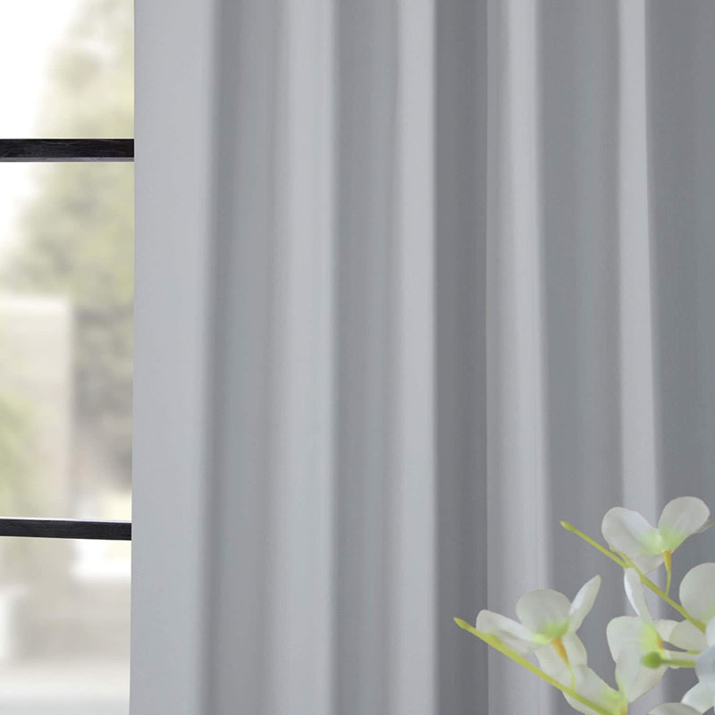 Betria 50" W Polyester Room Darkening Single Panel Curtain, 50" W x 120" L, Arctic Gray