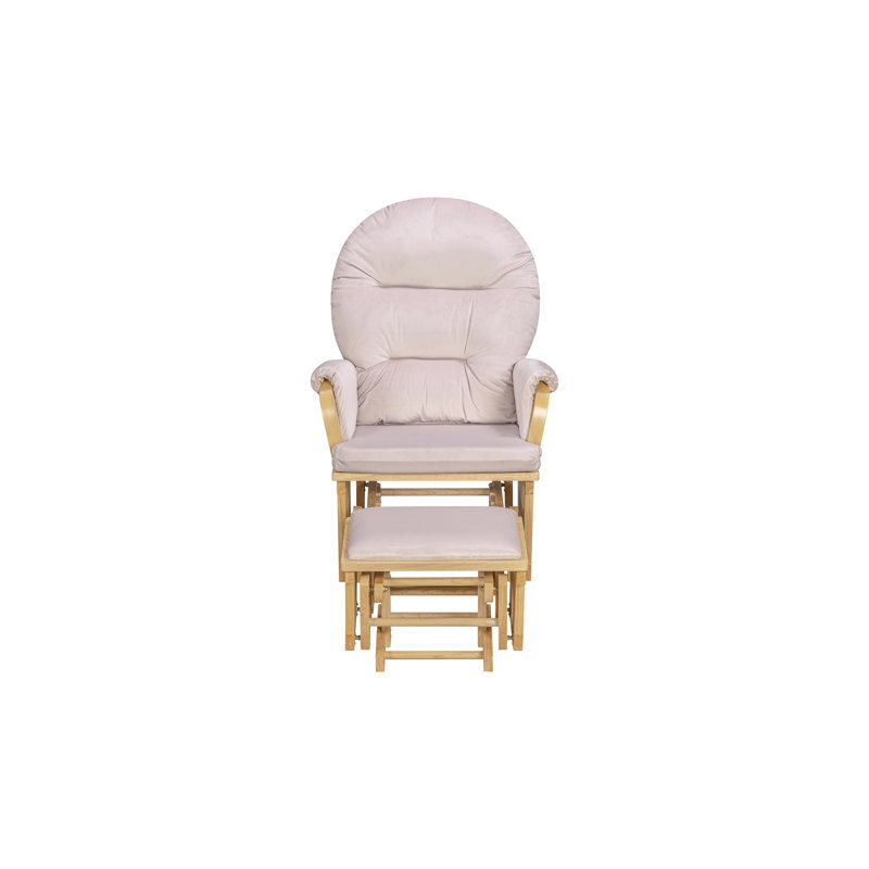 Madison Glider With Ottoman, Poetic Natural, Pink 