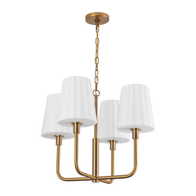 Lustre classique à 4 lumières avec abat-jour Tindra