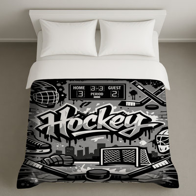 Hockey Equipment Graffiti Duvet Covers