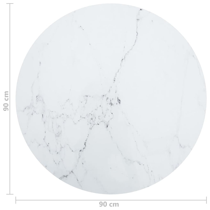 Gagan Table Top, 90cm W x 90cm L x 1cm D, White