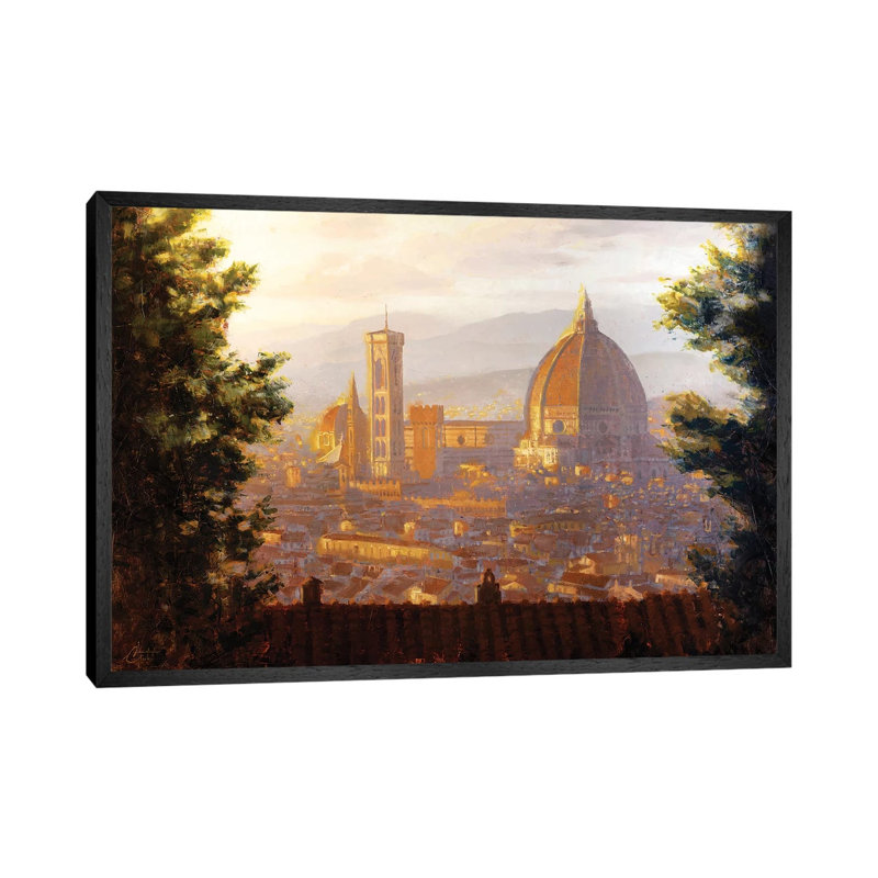 Florence, Italy - The Duomo From A Distance II by Christopher Clark - Print on Canvas, 101.6 cm H x 66.04 cm W, Black Framed
