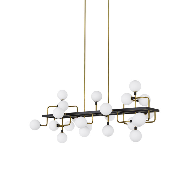 Viaggio 25 - Light Chandelier, Brass, Opal, Yes