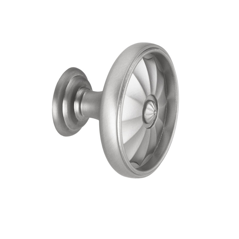 Ensemble de poignées d'armoire rondes en nickel satiné de 1-1 / 4 po de diamètre Flare, 1.25"