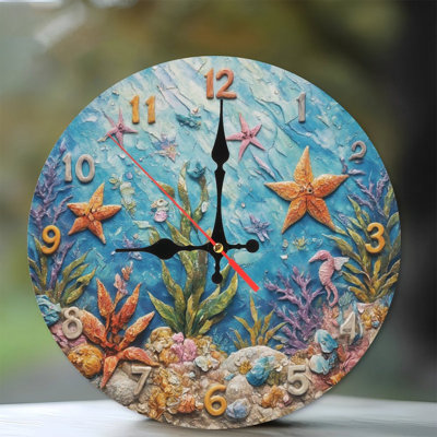 Underwater Clock Face With Marine Life