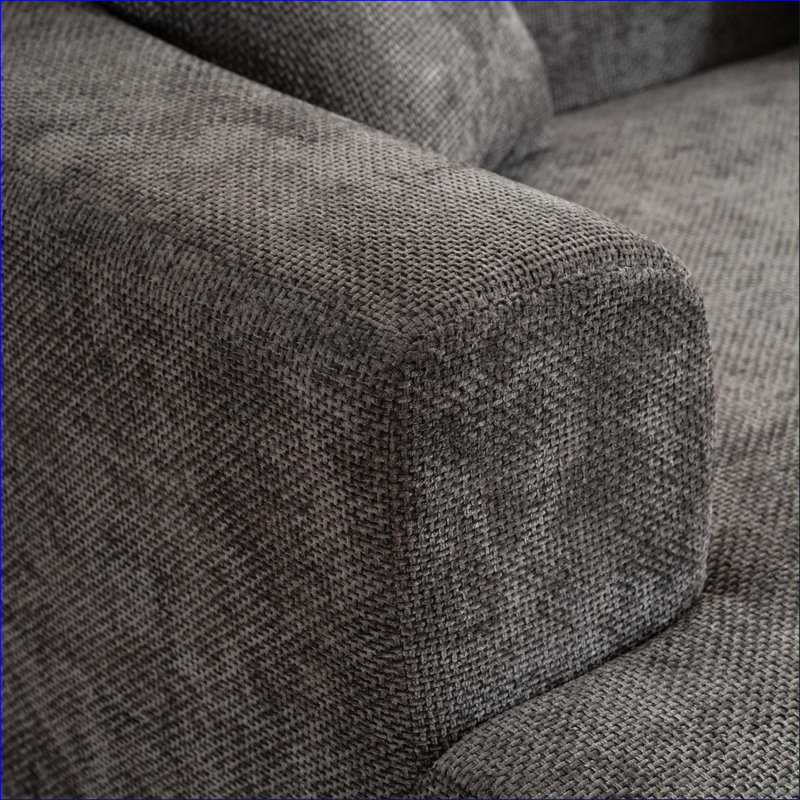 Canapé moderne en velours côtelé Sofas, 3 coussins inclus pour le salon, crème et amp; Gris ardoise | Gris | Mousse et ressort