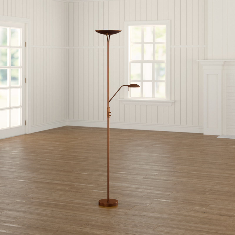 Garrard 180 H cm Torchiere Floor Lamp, Antique brass