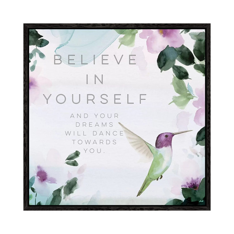 Believe In Yourself by Stephanie Ryan - Print on Canvas, Black Floater Framed, 45.72cm H x 45.72cm W x 3.81cm D