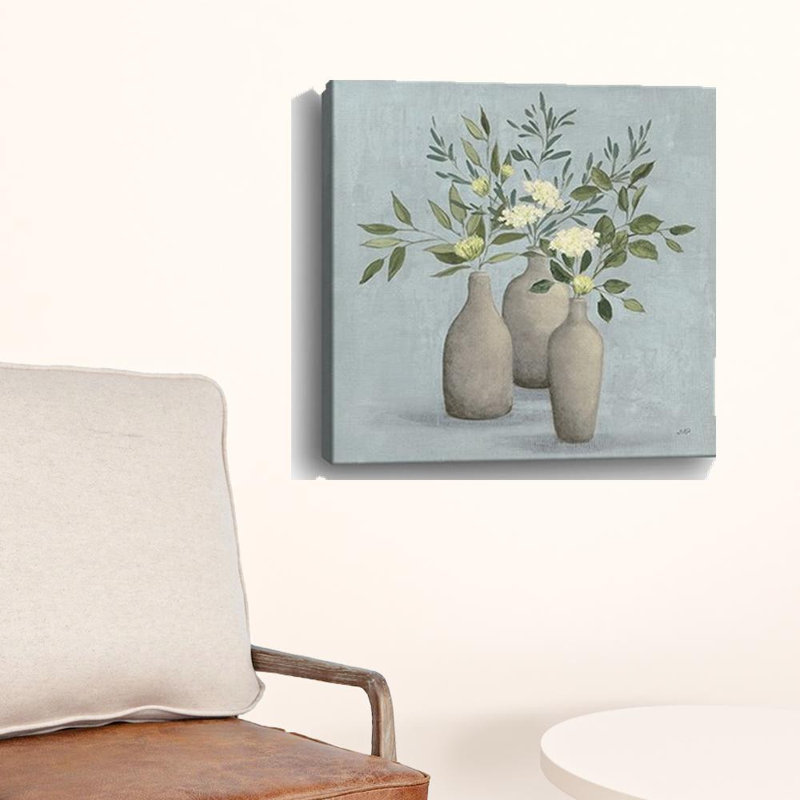 Jolies fleurs bohémiennes dans des vases en céramique, impression sans cadre