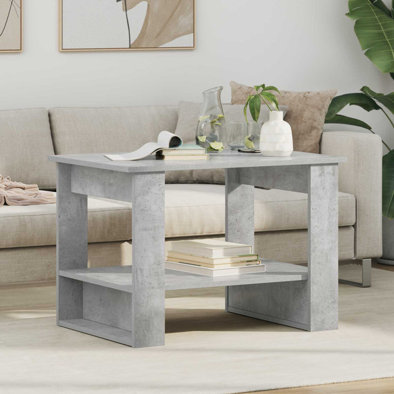 Coffee Table with Storage, 50cm. H x 72cm. L x 50cm. W, Concrete Grey