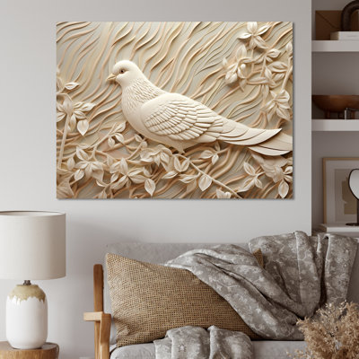 Colombe ivoire Innocence I sur toile