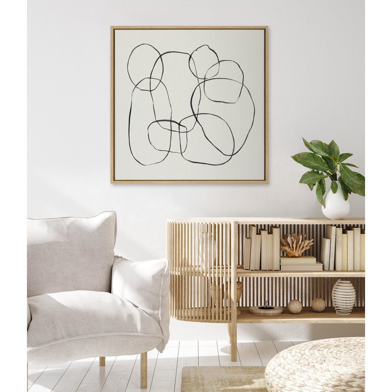 «Dancing Circles» par Teju Reval, reproduction d'art sur toile encadrée, H 30 po x l 30 po, Naturel