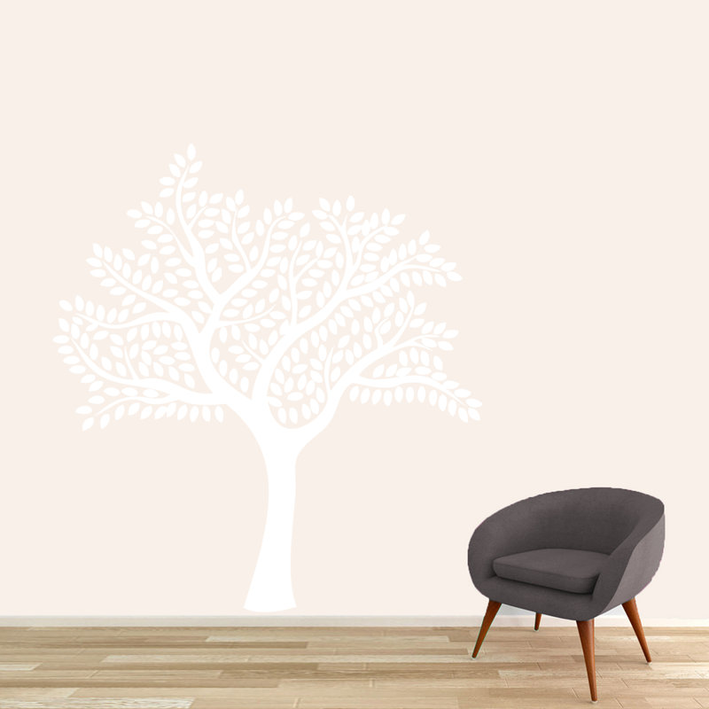 Décalcomanie murale arbre d’ombre, Blanc