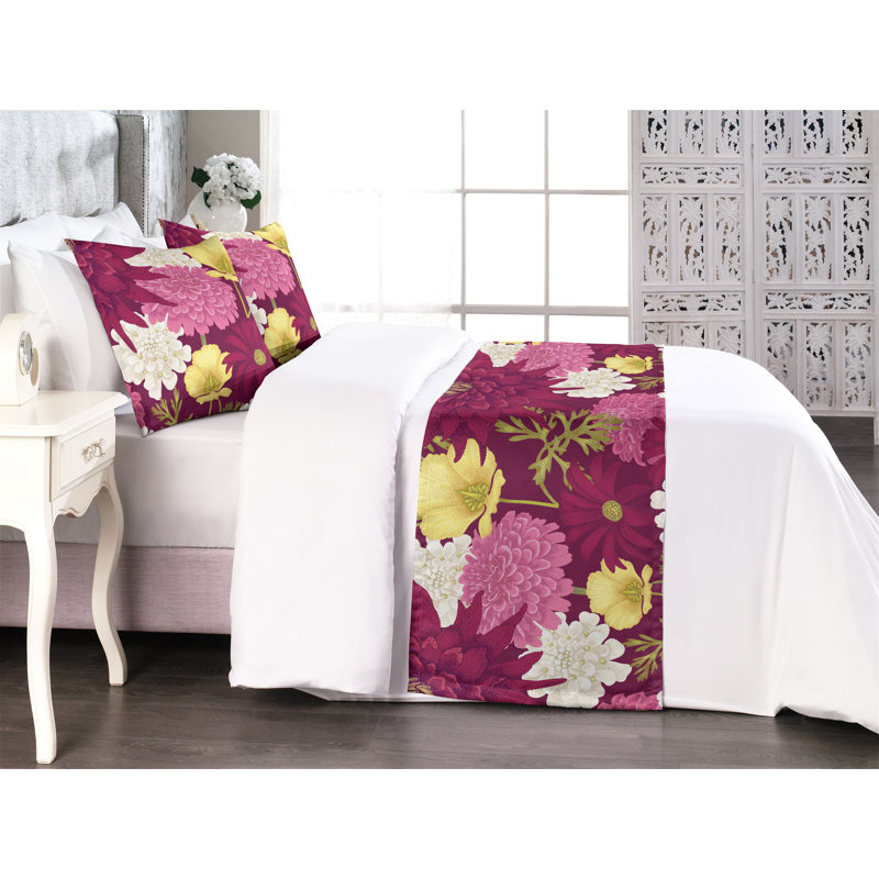 Ensemble de chemin de lit Ambesonne Floral Boho, Très grand lit