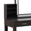 Ensemble de coiffeuse 3 pièces avec miroir à DEL Jexo, 3 tiroirs, tabouret rembourré gris-117559158