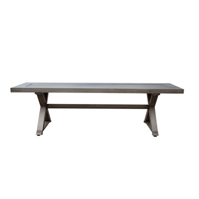 Banc en aluminium élégant pour l'extérieur, gris foncé - Banc de table de salle à manger d'extérieur durable