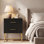 Ensemble de 2 tables de chevet avec tiroirs pour chambre à coucher noir Nightstands