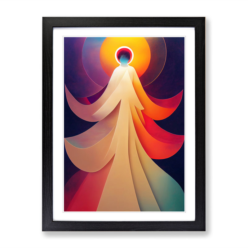 FRM-V0523-70X Angel - Single Picture Frame Print, Black Framed, 34cm H x 25cm W x 2cm D