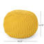 Repose-pieds tricoté en coton rond, jaune et au sol, capacité de poids de 200 lb, caractéristique de l'accessoire décoratif, nettoyage des taches nécessaire, bourre de perles, l 20,47 po, l 13,84 po de facilité, résistance de 200 lb,