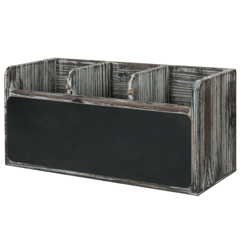 Porte-couverts en bois 3 compartiments