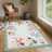 Scalloped Rug Machine Washable Floral Living Room Rugs Non Slip Bedroom Carpet for Nursery Dining Room Dorm Office-60734417-60734430